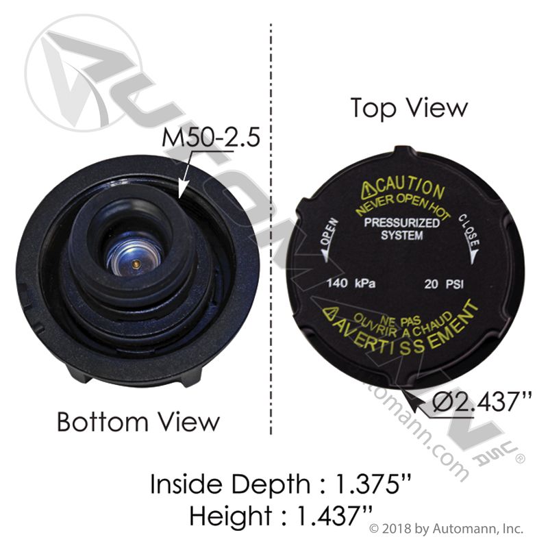 Coolant Reservoir Cap / Surge Tank Fill Cap – 572.2044 or 05-0532312000